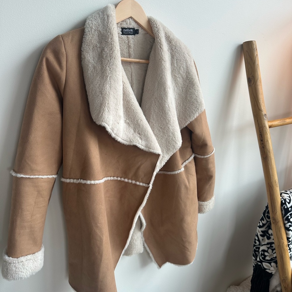 Tan Shearling Women's Jacket - Picture 1 of 2